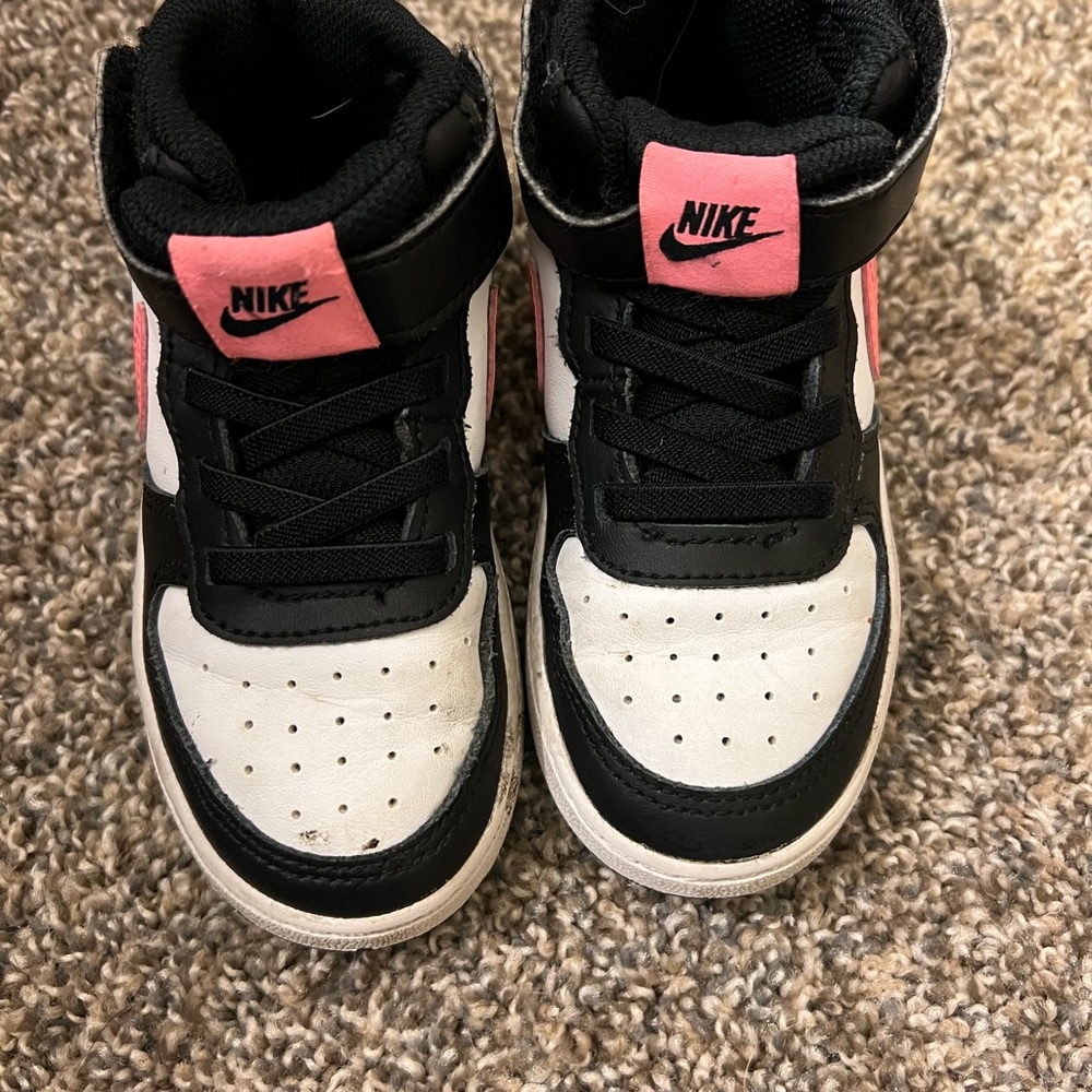 Nike Black and Pink High-Top Sneakers